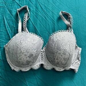 Victoria's Secret Light Gray Lace Bra